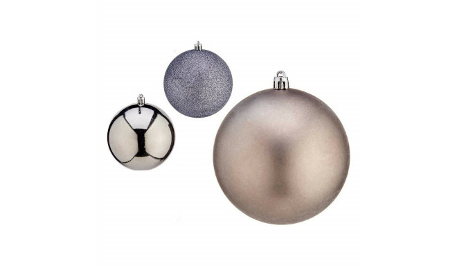 Christmas Baubles Ø 10 cm 6 Units Silver Plastic