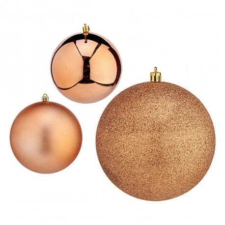 Christmas Baubles Krist+ 00811 00811 Copper Plastic Ø 10 cm 6 Units