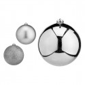 Christmas Baubles 6 Units Silver Plastic