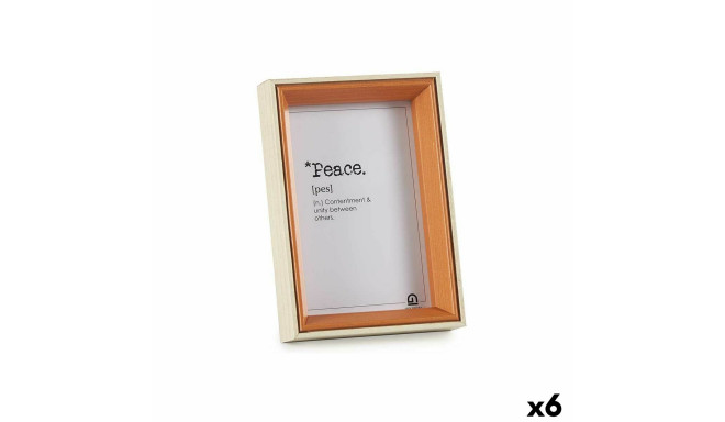 Photo frame Crystal Brown White MDF Wood (12 x 17 x 3 cm) (6 Units)