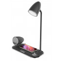 Tellur Nostalgia Wireless Desk Charger, Bluetooth Speaker, Desk Lamp black