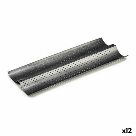 Bagettivorm Kinvara CK62863-21 CK62863-21 Tumehall Metall Süsinikteras 16 x 2,5 x 38 cm Leib (12 Ühi