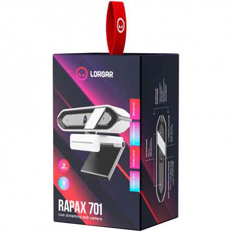 LORGAR Rapax 701, Streaming Camera,2K 1080P/60fps, 1/3'',4Mega CMOS Image Sensor, Auto Focus, Built-