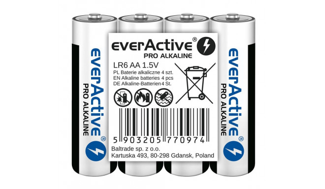 Alkaline batteries everActive Pro Alkaline LR6 AA - 4 pieces