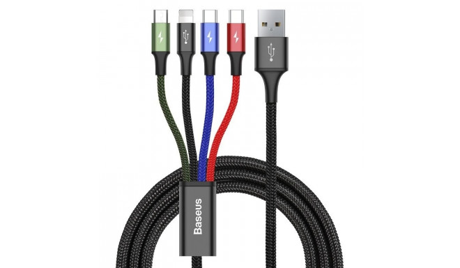 Cable USB Baseus Fast 4in1 2xUSB-C / Lightning / Micro 3.5A 1.2m (black)