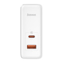 Baseus wall charger GaN5 Pro PD 100W 1x USB-C 1x USB white+ USB-C - USB-C