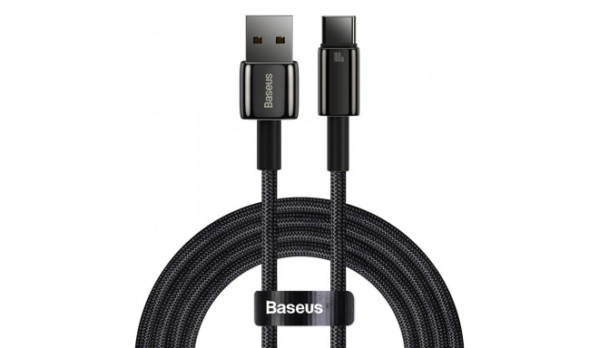 Baseus Tungsten zelta kabelis no USB uz USB-C, 100 W, 2 m (melns)