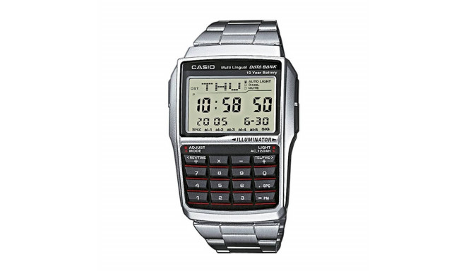 Мужские часы Casio DATABANK CALCULATOR STEEL Чёрный Серебристый