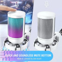 Fifine AmpliGame A6V RGB mikrofon mängimiseks | taskuhäälingusaated | ojad | statiiv | valge