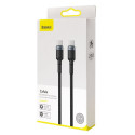 Baseus Cafule nylonový kabel USB Type C Power Delivery 2.0 100W 20V 5A 2m šedý (CATKLF-ALG1)