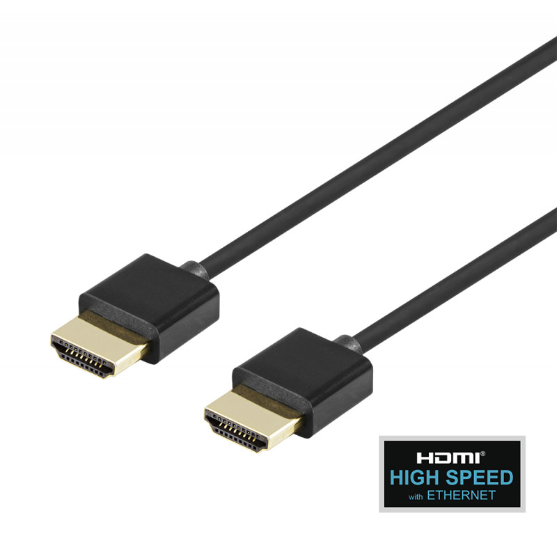 Ultra Thin Hdmi Cable Deltaco K Uhd M Black Kaablid