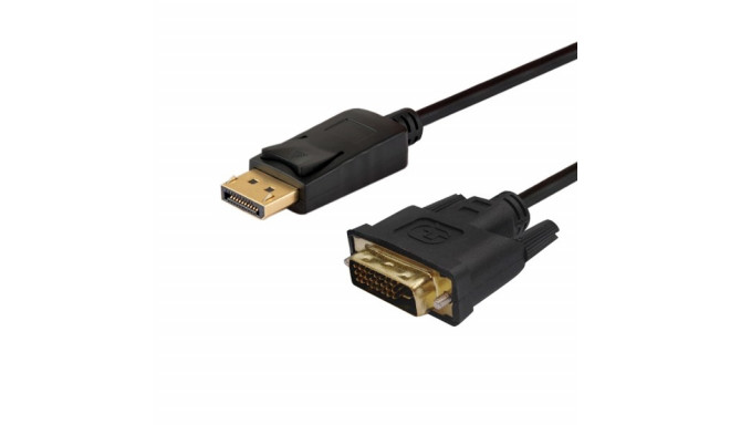 Savio CL-106 videokaabli adapter 1,8 m DisplayPort DVI Must