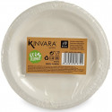 Plate set 10 Pieces Compostable White Sugar Cane
