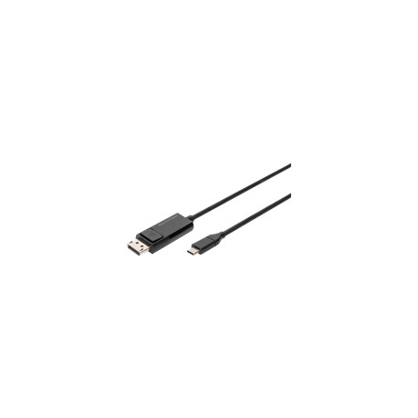 DIGITUS USB Type-C–DisplayPort kahesuunaline kaabel, maksimaalne eraldusvõime 8K 30Hz, 2m, must