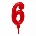 Küünal Punane Sünnipäev Numbrid 6 (12 Ühikut)