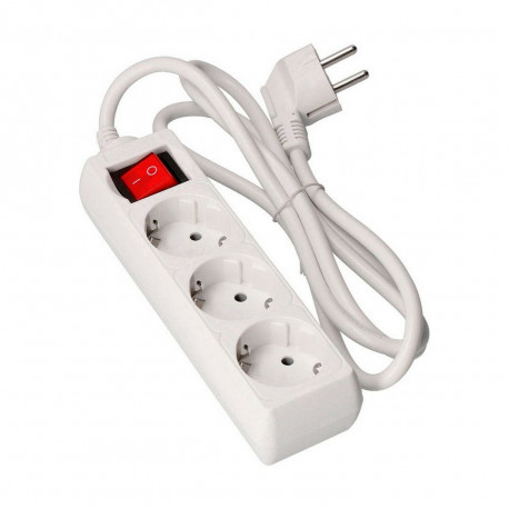 3-socket plugboard with power switch EDM Schuko (3 m) - Extension cords ...