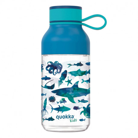 Quokka Ice Kids with strap - Butelka na wodę ecozen 430 ml z paskiem (Sea Animals)