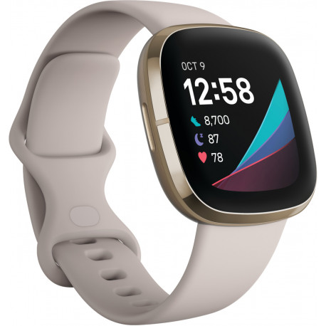 Fitbit Sense, lunar white/soft gold stainless steel (avatud pakend)