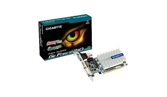 Graphics Card | GIGABYTE | NVIDIA GeForce 210 | 1 GB | 64 bit | GDDR3 | Memory 1200 MHz | GPU 520 MH