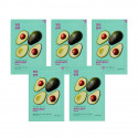 Holika Holika Комплект тканевых масок Pure Essence Mask Sheet - Avocado (5 шт)