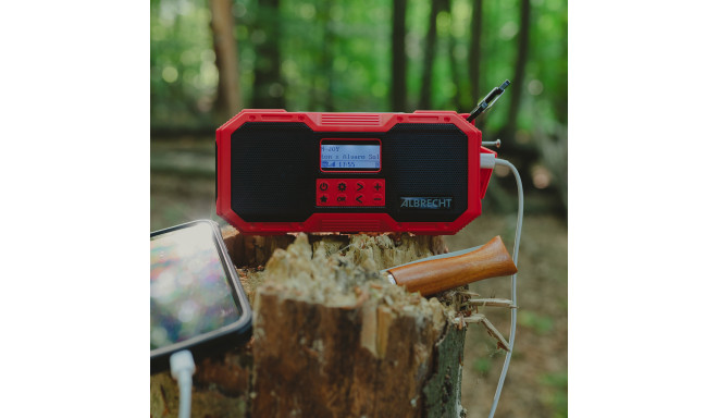 Albrecht DR 112 DAB+ outdoor radio with camping lamp FM, SOS, Light, Solar, PowerBank, IPX5