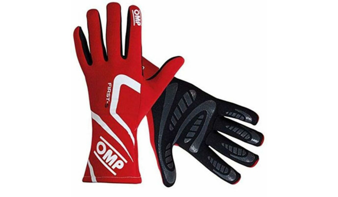 Мужские водительские перчатки OMP First-S Красный (Размер M)