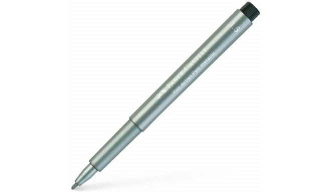 Felt-tip pens Faber-Castell Pitt Artist Metallic Silver (10 Units)