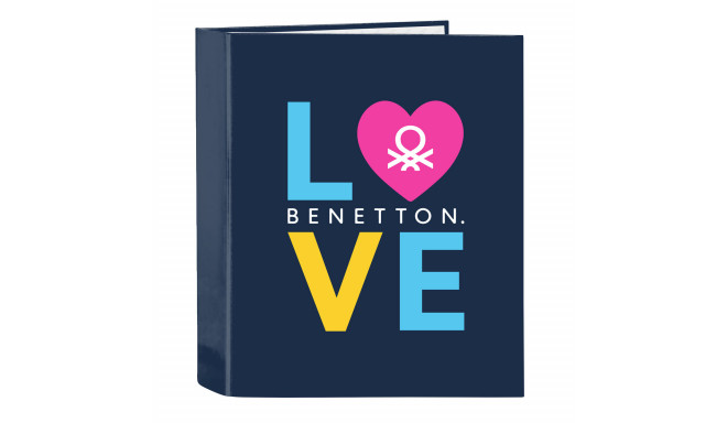 Ring binder Benetton Love Navy Blue A4 (27 x 33 x 6 cm)