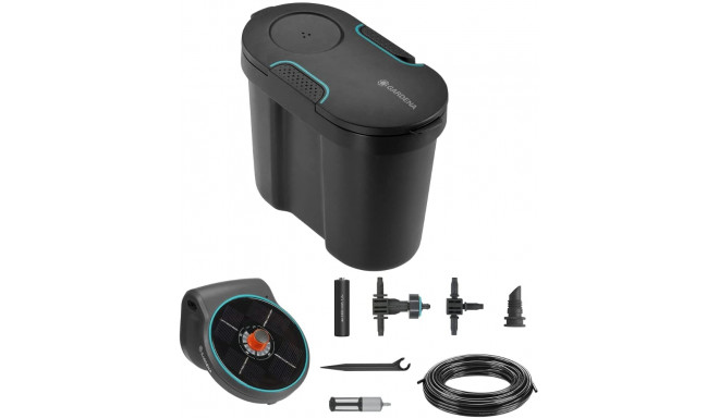 GARDENA Solar Irrigation AquaBloom Set, incl. water tank, irrigation control (grey, for up to 20 pla