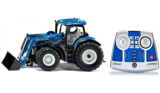 SIKU CONTROL New Holland T7.315 with front loader and Bluetooth remote control module, RC (blue/blac