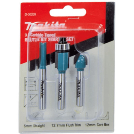 Makita cutter set D-30209, 3 pieces (6mm shank)