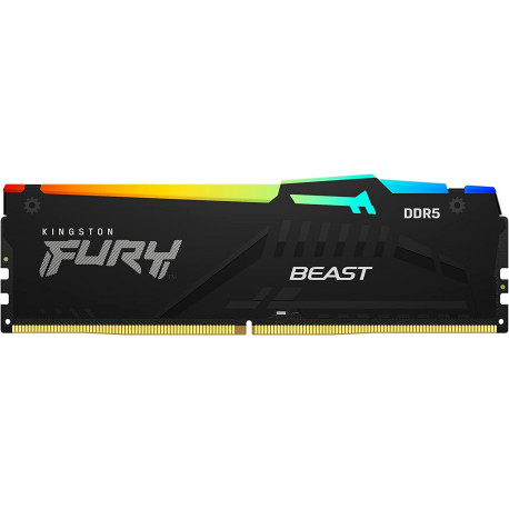 Kingston FURY 16 GB DDR5-5600 Kit, memory (black, KF556C40BBAK2-16, Fury Beast RGB, XMP)