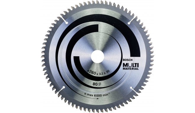 Bosch circular saw blade multi material, O 260mm, 80Z