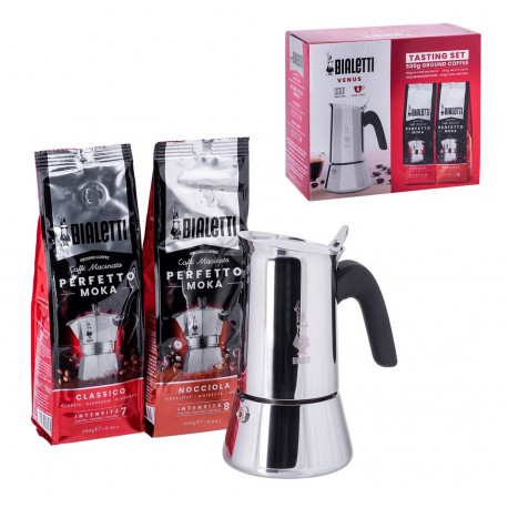 BIALETTI VENUS 6TZ COFFEE MAKER SET NOCCIOLA COFFEE 250G