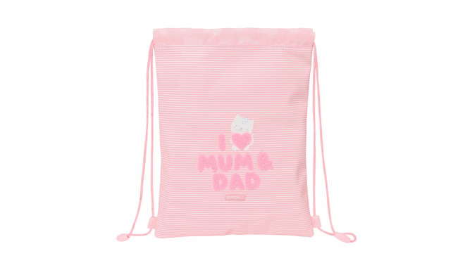 Backpack with Strings Safta Love Pink (26 x 34 x 1 cm)