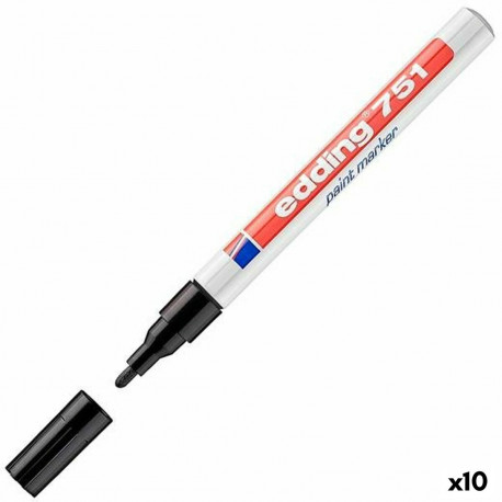Püsimarker Edding 751 Must (10 Ühikut)
