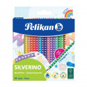 Pelikan värvipliiats, Silverino, kolmnurkne, SOFT, peenike, 24 värvi