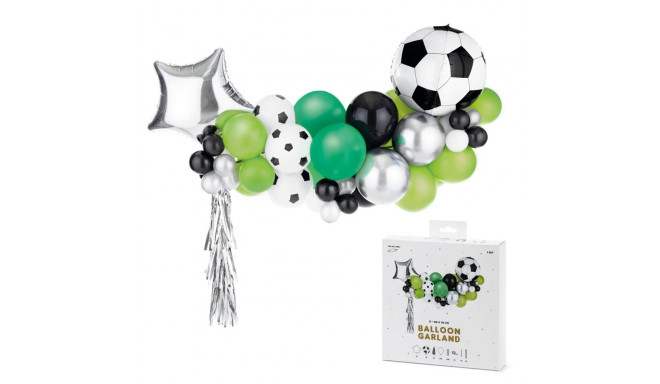 PartyDeco Balonu vītne Futbols, 150 x 126 cm