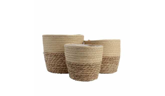 Basket set Decoris Jute (20 x 20 x 17 cm) (3 Units)