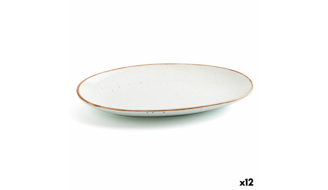 Serving Platter Ariane Terra Oval Ceramic Beige (Ø 26 cm) (12 Units)