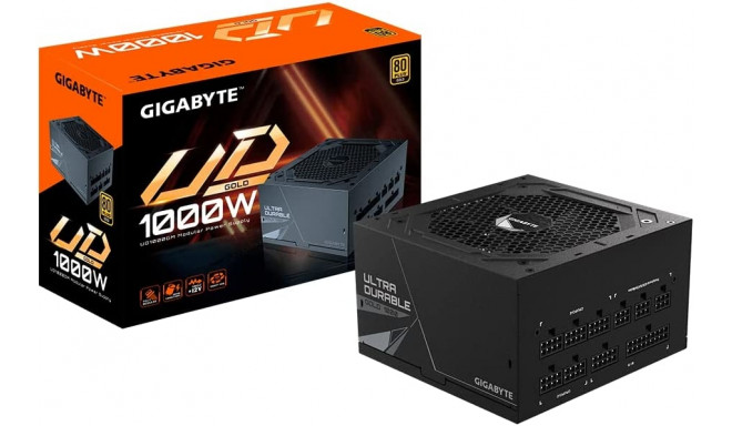 GIGABYTE GP-UD1000GM 1000W, PC power supply (black, 6x PCIe, cable management, 1000 watts)