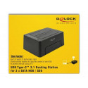 DeLOCK 63957 storage drive docking station USB 3.2 Gen 2 (3.1 Gen 2) Type-C Black