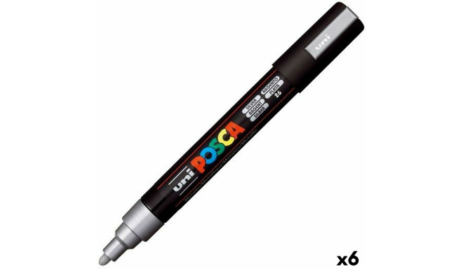 Vilt POSCA PC-5M Hõbedane (6 Ühikut)