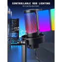 Fifine Amplifire A8 RGB mikrofon mängimiseks | taskuhäälingusaated | ojad | statiiv | must