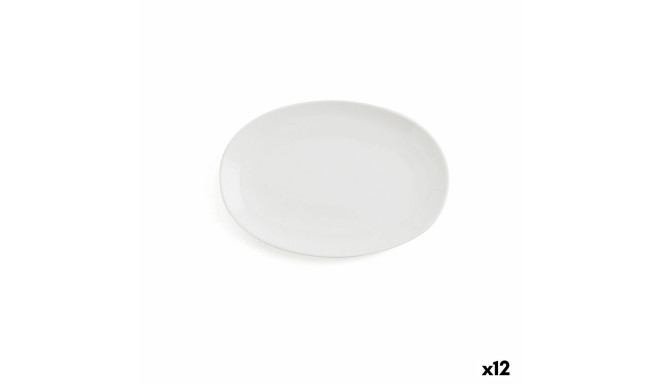 Serving Platter Ariane Vital Coupe Oval White Ceramic Ø 21 cm (12 Units)