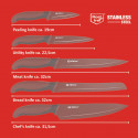 Alpina - Stainless steel knife set (Burgundy)