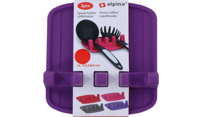 Alpina - Uchwyt na łyżki / przybory kuchenne 2 szt. (fioletowy)
