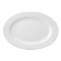 Flat plate Ariane Prime Oval Ceramic White (22 x 20 cm) (12 Units)