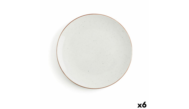 Flat plate Ariane Terra Ceramic Beige (Ø 27 cm) (6 Units)