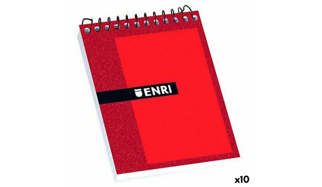 Notepad ENRI Red 80 Sheets 4 mm (10 Units)